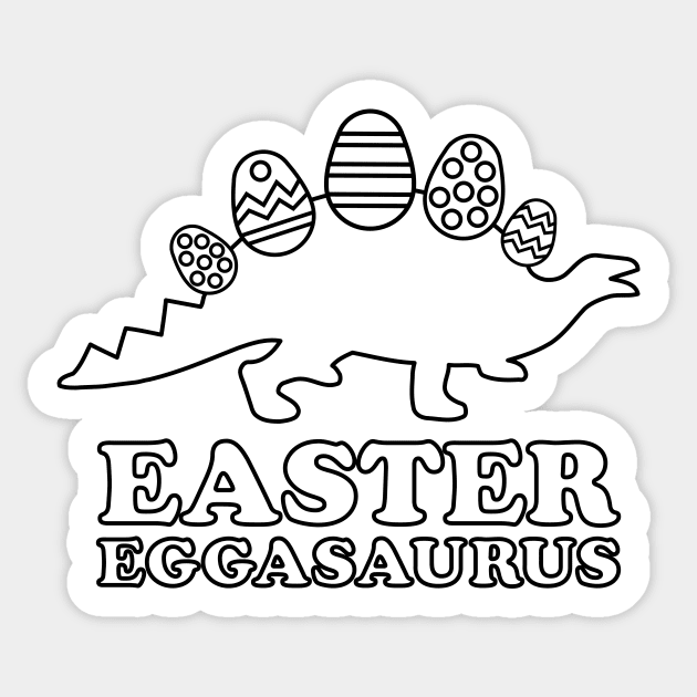 Easter Coloring Book Style - Color Your Own Dinosaur Sticker by PodDesignShop